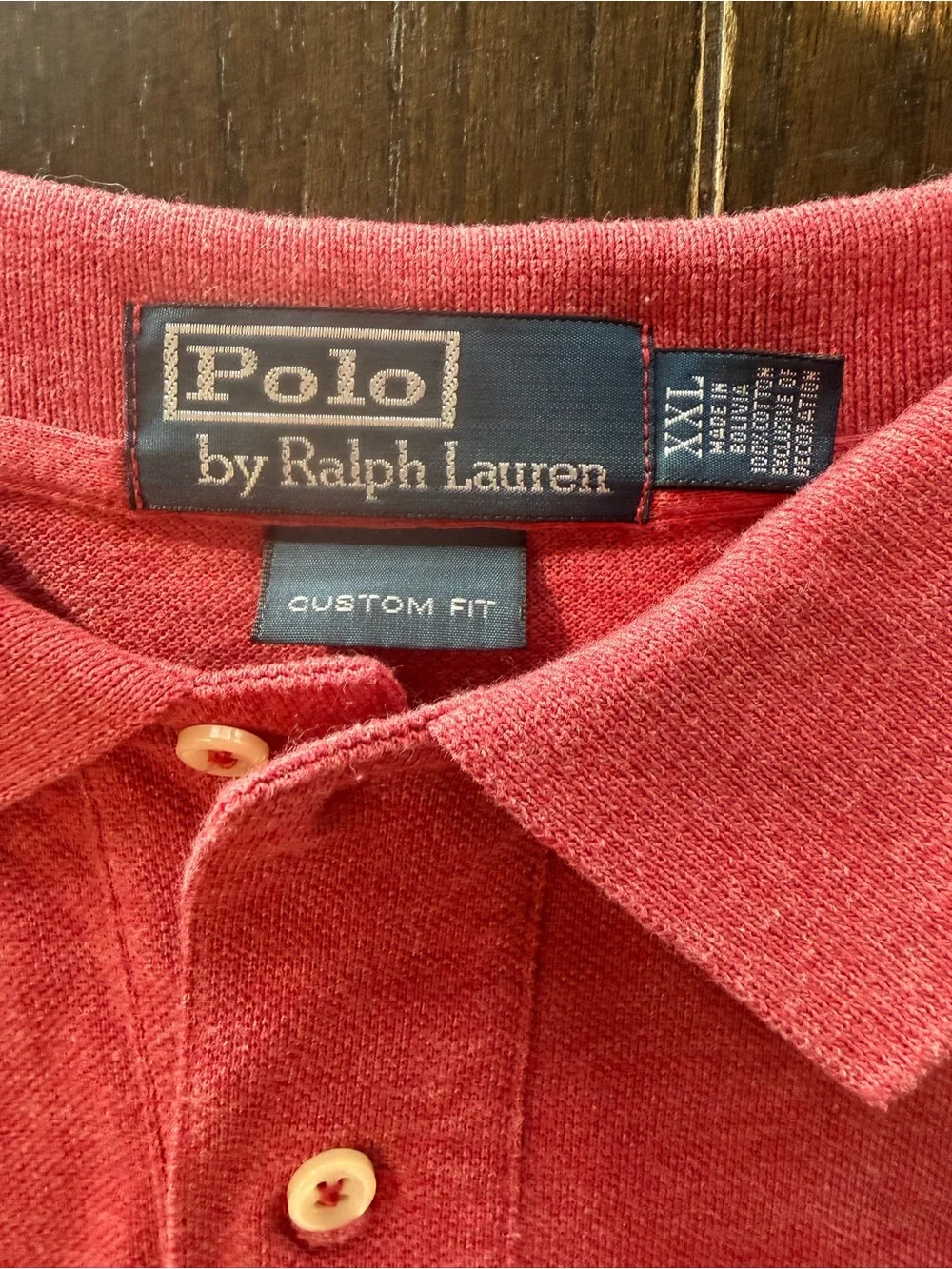 Polo Ralph Lauren Custom Fit Polo Shirt XXL Heathered Red Pony Logo Cotton Men’s